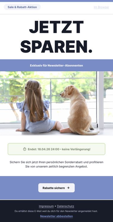 Beispiel-Design eines Newsletters für eine Aktions-Woche