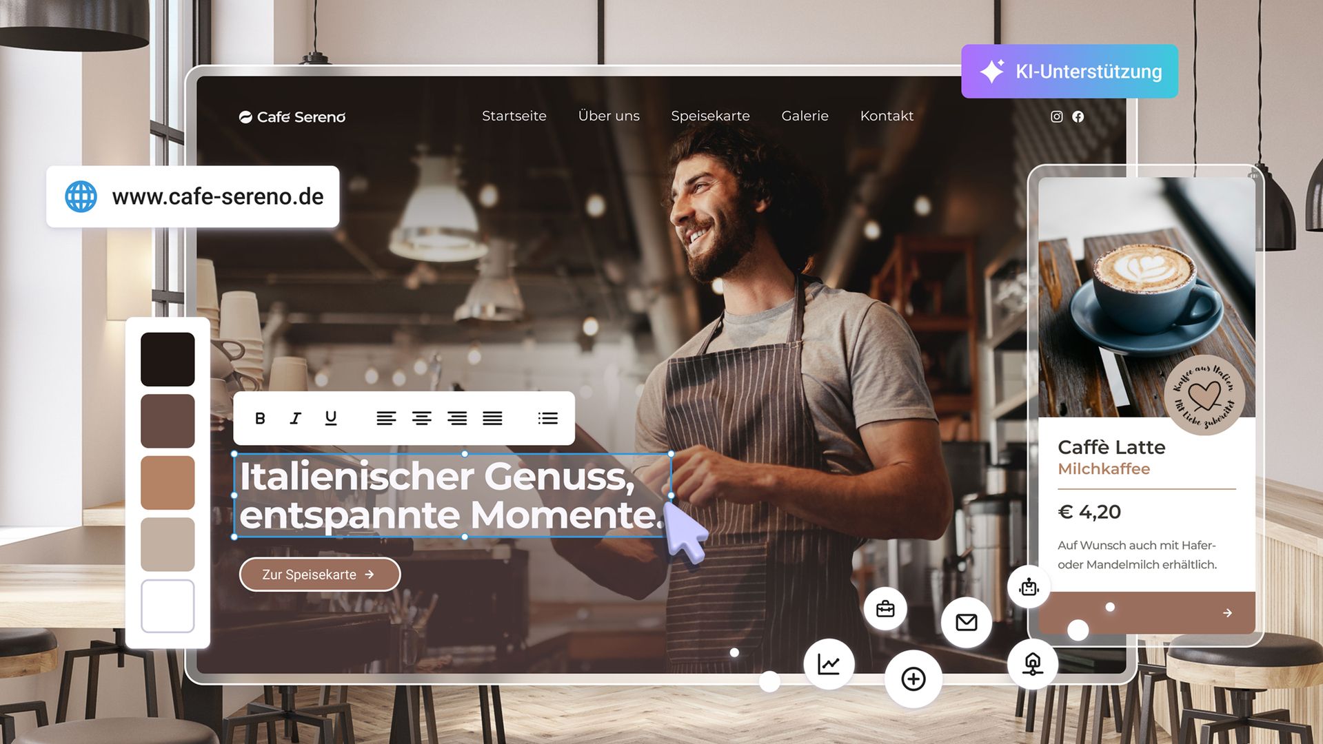 Beispielhafte Darstellung der Tools und Möglichkeiten zur Erstellung einer Unternehmenswebsite bei reeach