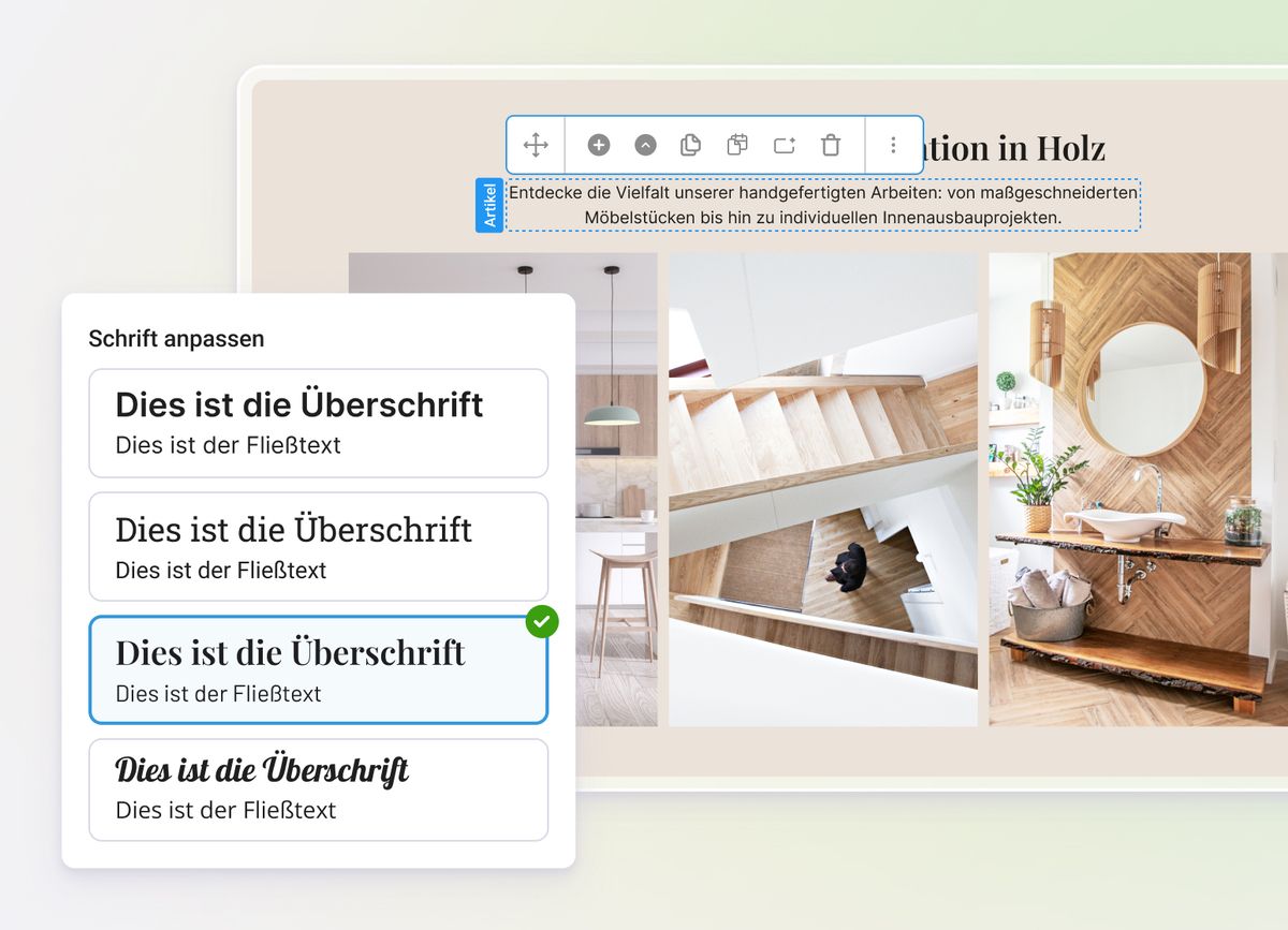 Illustration einer Website im CMS Website Baukasten