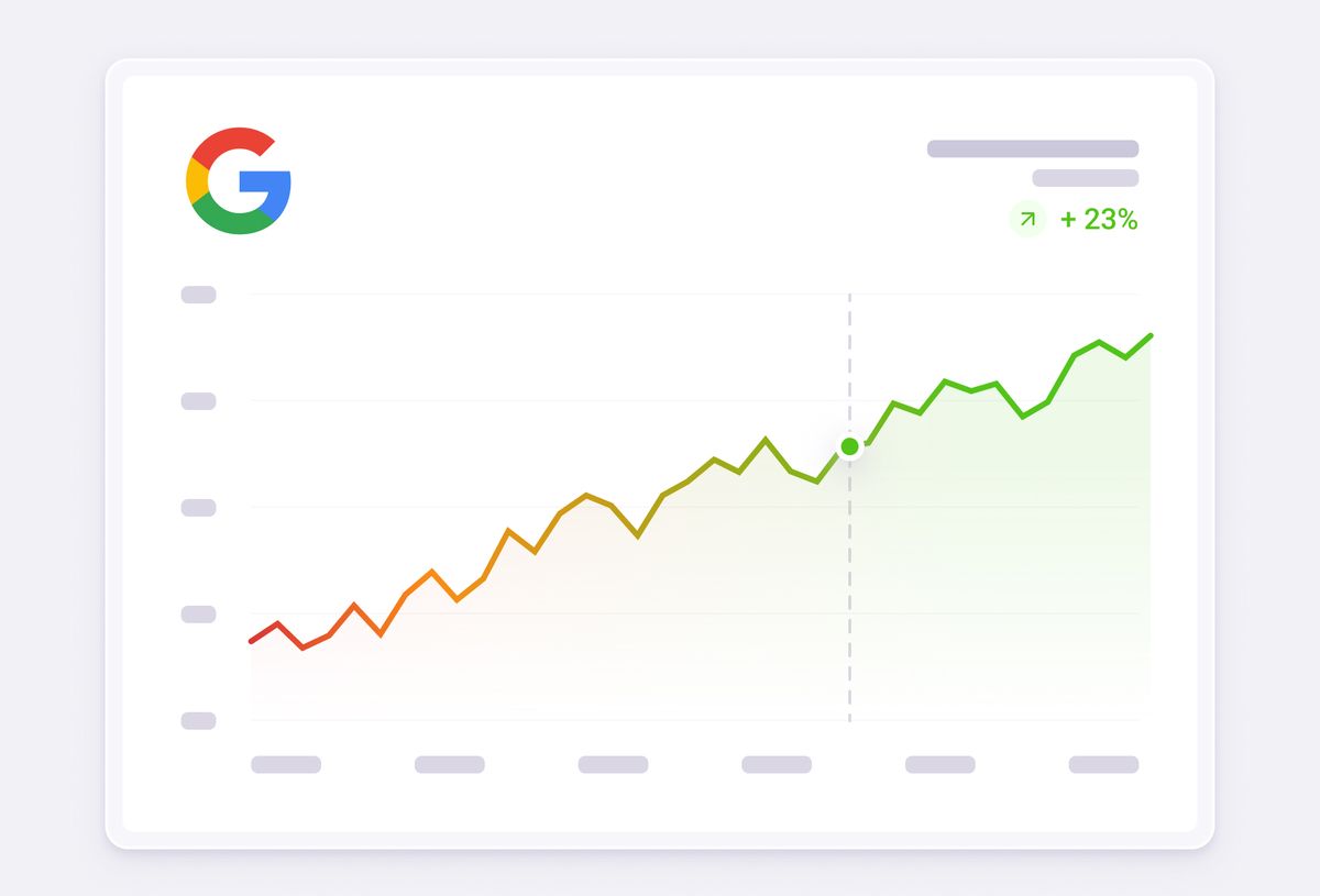 Illustration eines steigenden Graphen für die Sichtbarkeit auf Google